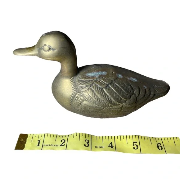 Vintage brass duck figurine decor - Picture 3 of 11